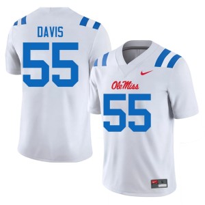 College Football High School Mens Terez Davis Ole Mississippi #55 White Jersey 449423-172