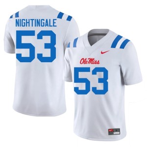 College Football Men's Trey Nightingale White Limited Forward Rebels #53 Jerseys 650622-283