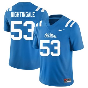 College Football Stitched Rebels #53 Trey Nightingale Mens Powder Blue Jersey 320735-518