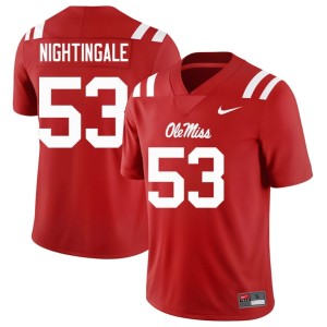 College Football Men #53 Replica Ole Miss Red Trey Nightingale Jerseys 330656-341