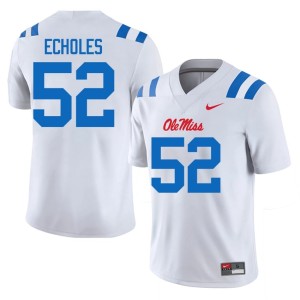 College Football Will Echoles #52 Player White Mississippi Men's Jerseys 170846-285