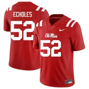 College Football Red Ole Mississippi #52 Will Echoles Mens Stitched Jerseys 576954-607