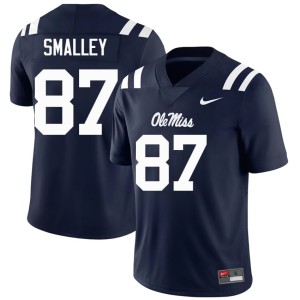 College Football NCAA Mens #87 Wyatt Smalley Miss Rebels Navy Jerseys 143094-544