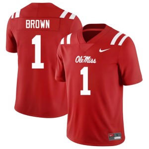 College Football Ole Miss 2025 Red Men #1 A.J. Brown Jersey 602305-167