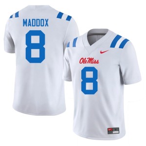 College Football University of Mississippi White #8 AJ Maddox 2025-26 Men's Jerseys 108560-968
