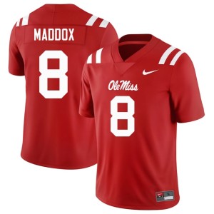 College Football Men Forward Rebels Red #8 2025-26 AJ Maddox Jerseys 631164-495