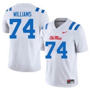 College Football White Ben Williams #74 Men's Miss Rebels Alumni Jerseys 253442-514
