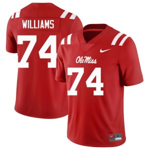 College Football Red Ben Williams Miss Rebels 2025 #74 Men Jerseys 947494-707