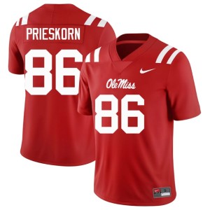 College Football Men Replica #86 Brady Prieskorn Red Ole Mississippi Jersey 799365-584