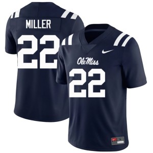 College Football Men Navy Cameron Miller Game Miss Rebels #22 Jerseys 940107-302