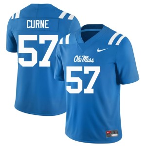 College Football #57 Carius Curne Men Powder Blue Stitched Mississippi Rebels Jerseys 539628-313