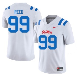 College Football Men Carmelow Reed White #99 Mississippi Rebels 2025-26 Jerseys 450687-151
