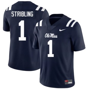 College Football Men #1 Navy De'Zhaun Stribling University Ole Mississippi Rebels Jerseys 316535-810