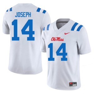 College Football University of Mississippi Men #14 White Player Edwin Joseph Jersey 606252-169