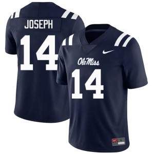 College Football Player Navy Edwin Joseph Men's #14 Ole Miss Jerseys 831454-269