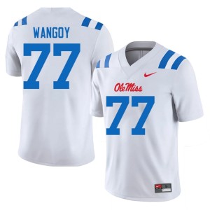 College Football White Ole Mississippi Rebels Enoch Wangoy Official #77 Men's Jerseys 286741-512