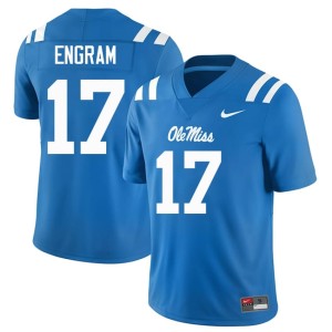 College Football University Evan Engram Mens Powder Blue #17 Miss Rebels Jerseys 674745-804