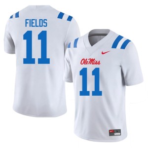 College Football Men's White Game Horatio Fields #11 Ole Mississippi Rebels Jerseys 647819-427