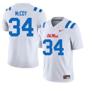 College Football Iverson McCoy #34 White Men's Ole Mississippi Rebels University Jersey 102306-177