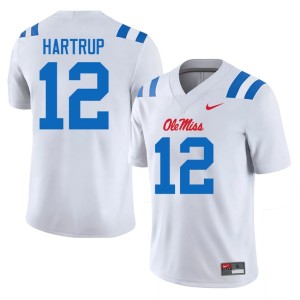 College Football Mens Izaiah Hartrup Limited Forward Rebels #12 White Jersey 267422-404
