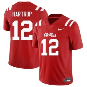 College Football #12 Mens Red High School Izaiah Hartrup Mississippi Rebels Jersey 682759-725
