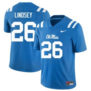 College Football Ole Mississippi Rebels Official #26 Mens Powder Blue JT Lindsey Jerseys 524826-690