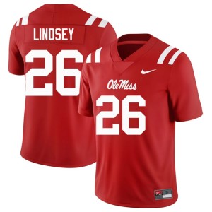College Football JT Lindsey #26 Mens Mississippi 2025 Red Jersey 740309-353
