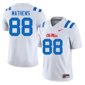 College Football #88 Player Men Hotty Toddy Jase Mathews White Jersey 804548-917