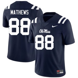 College Football #88 Stitched Jase Mathews Ole Miss Rebels Navy Men's Jerseys 411173-608