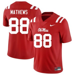 College Football Red University of Mississippi Replica Jase Mathews #88 Men Jersey 404333-310