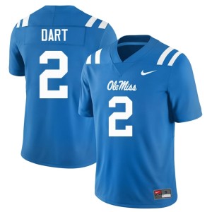 College Football Powder Blue #2 Ole Miss Men Replica Jaxson Dart Jerseys 927145-116