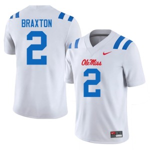 College Football Embroidery Jaylon Braxton Mens Forward Rebels White #2 Jersey 636487-977