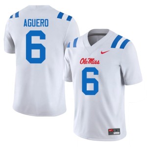 College Football Alumni #6 Mississippi Joenel Aguero White Mens Jerseys 681799-918
