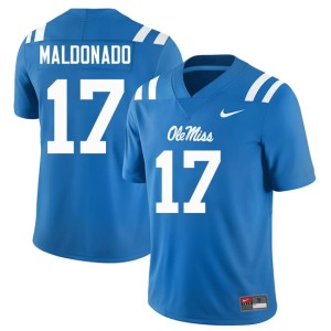 College Football Alumni Ole Mississippi Powder Blue Men Jonathan Maldonado #17 Jersey 965618-831