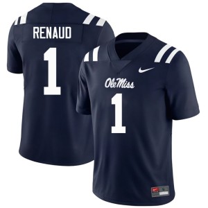 College Football Ole Miss Rebels Navy Jordan Renaud 2025 #1 Men Jerseys 725783-208