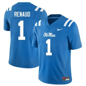 College Football Jordan Renaud University UM Rebels Powder Blue Men #1 Jerseys 234433-417
