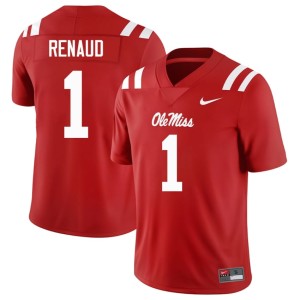 College Football Jordan Renaud Men's Ole Mississippi Red #1 Stitched Jerseys 110807-201