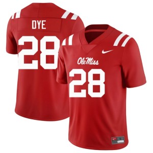 College Football Embroidery Ole Mississippi Rebels Joshua Dye Red Men's #28 Jerseys 179759-527