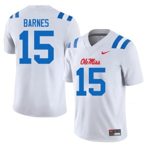 College Football Men's Landon Barnes Ole Miss Rebels Stitched #15 White Jerseys 586836-748