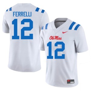 College Football #12 Men's Forward Rebels White Luke Ferrelli Stitched Jerseys 681318-479