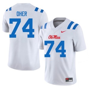 College Football White Michael Oher University of Mississippi 2025-26 #74 Men's Jerseys 367943-891