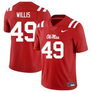 College Football Men's Red University of Mississippi Patrick Willis 2025-26 #49 Jerseys 136849-285