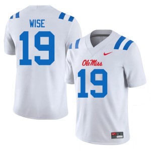 College Football Mens Forward Rebels NCAA #19 White Rees Wise Jersey 843169-771