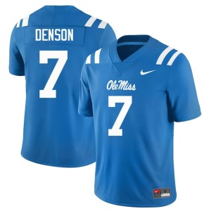 College Football Mens Ole Miss Powder Blue Sharif Denson #7 Official Jerseys 906039-331