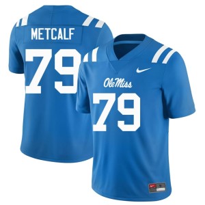 College Football Terrence Metcalf Replica Mississippi Men's Powder Blue #79 Jerseys 102852-665