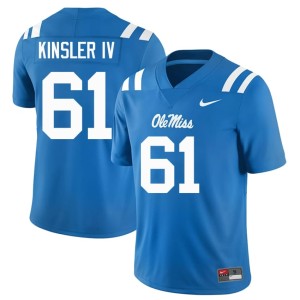 College Football Men #61 Ole Miss Rebels Tommy Kinsler IV High School Powder Blue Jersey 935265-714