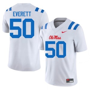 College Football Stitched Men #50 White University of Mississippi Troy Everett Jerseys 319993-535