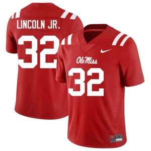 College Football Men Red #32 Ole Miss Victor Lincoln Jr. Official Jersey 114597-126