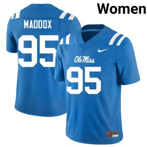 College Football Miss Rebels Powder Blue #95 NCAA Women's Andrew Maddox Jerseys 666907-427