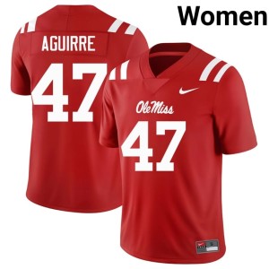 College Football #47 Women Hotty Toddy Anthony Aguirre Red Game Jerseys 825173-920